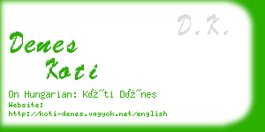 denes koti business card